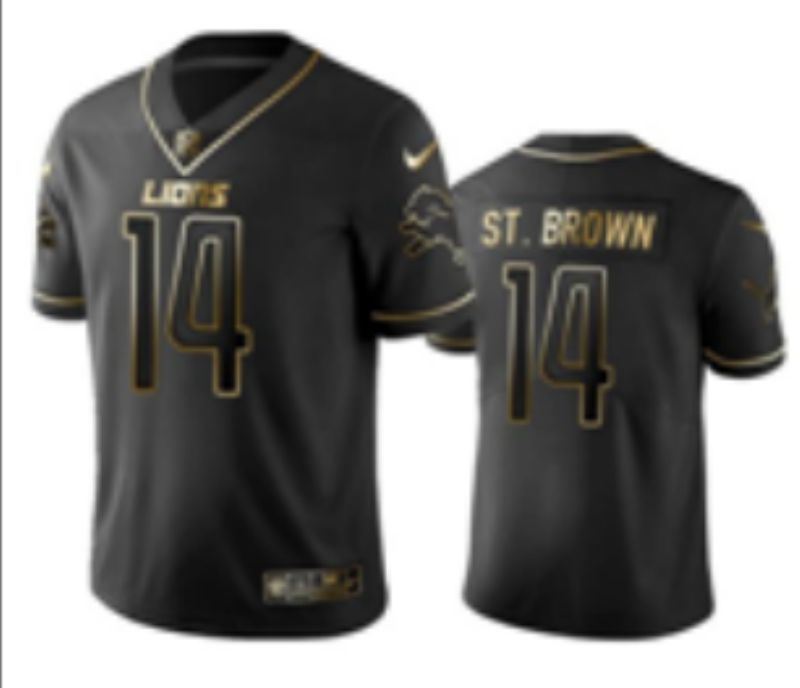 Men 2025 Detroit Lions Nike #14 St.brown Black Limited NFL Jersey 002->baltimore ravens->NFL Jersey